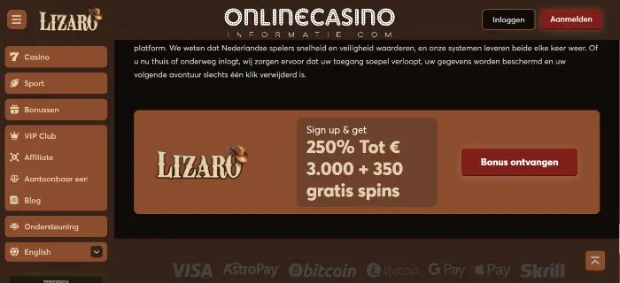 Lizaro casino nl - Ontdek Lizaro Casino: een realistische kijk op de online gokervaring